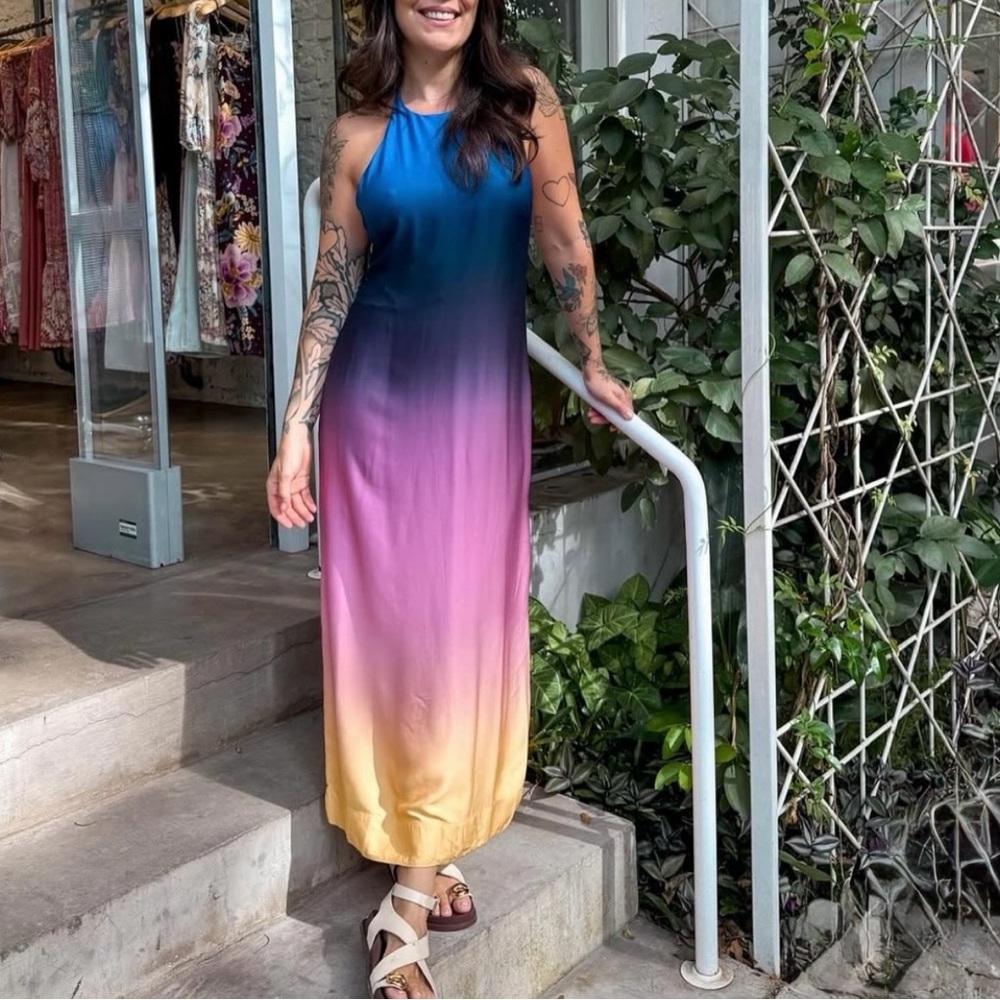 FARM Rio Ombre Long Dress Size M - Picture 4 of 12